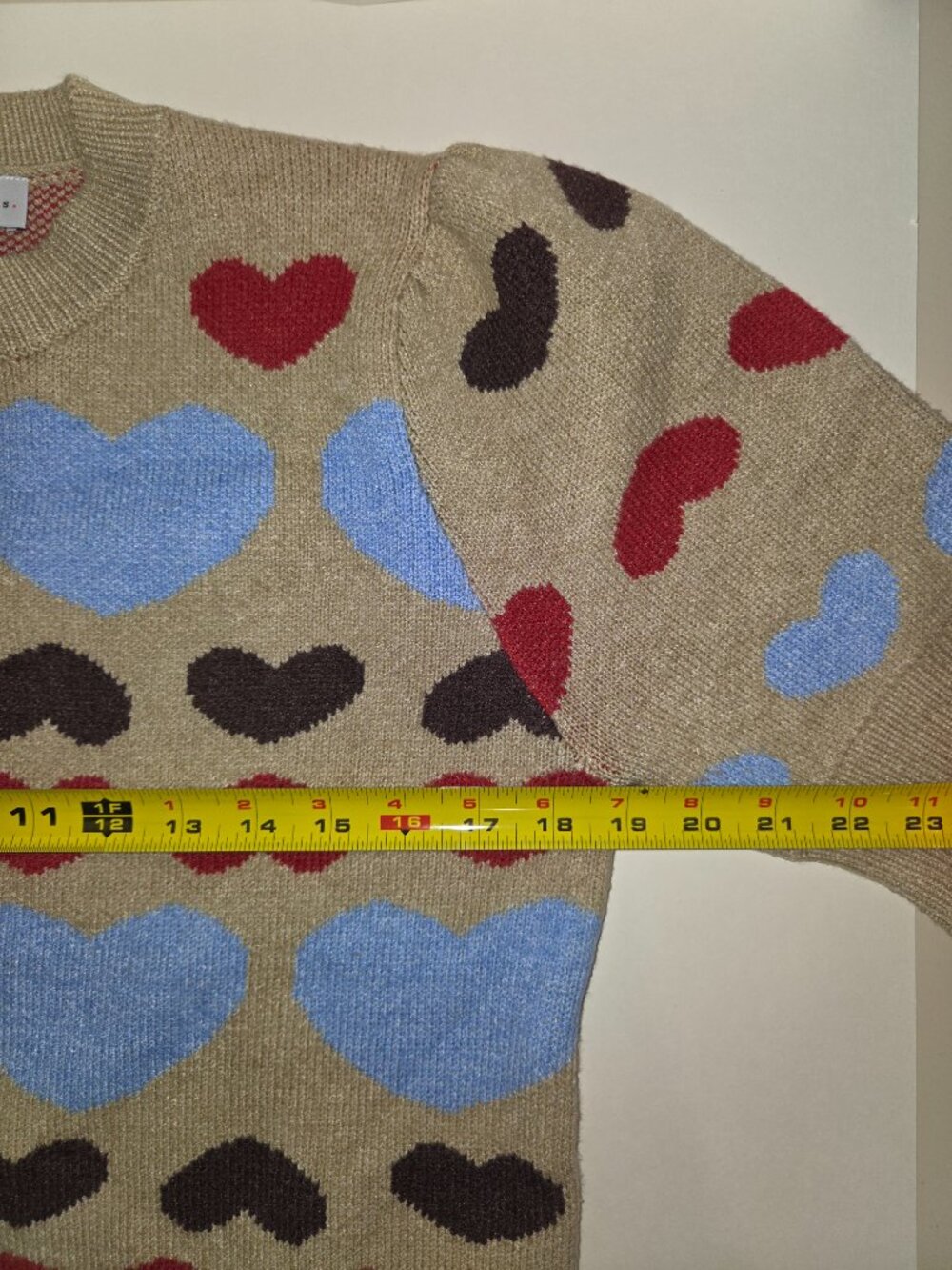 Olive and Bette's Hearts Puff Sleeve Sweater Size Medium Retail $128 - Picture 6 of 7